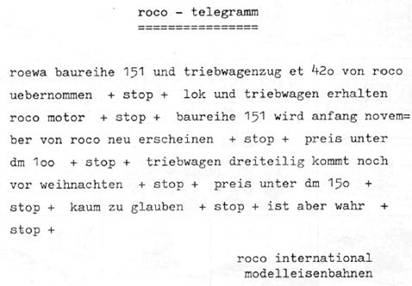 roco-Telegramm